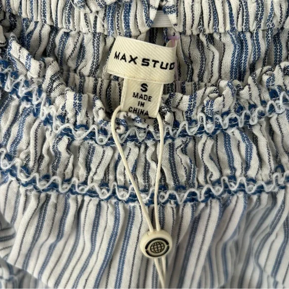 Max Studio NEW!!!! Yarn Dye Smocked Mini Dress Small - Picture 5 of 7